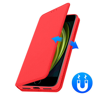Avizar Housse iPhone SE 2022 / 2020 et 8 / 7 Folio Portefeuille Fonction Support rouge pas cher