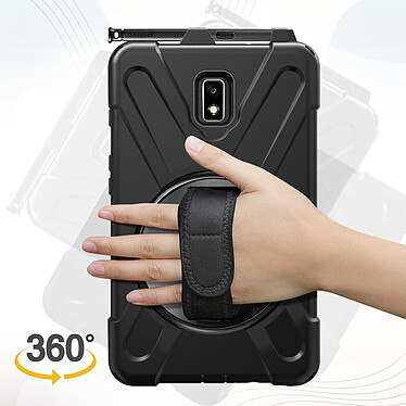 Acheter Avizar Coque pour Samsung Galaxy Tab Active 2 Antichoc Bi matière Poignée Rotative Support  Noir