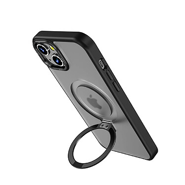 Avis Muvit Coque pour iPhone 15 Plus avec Anneau Fonction Stand MagSafe Noir