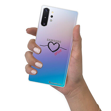 LaCoqueFrançaise Coque Samsung Galaxy Note 10 Plus 360 intégrale transparente Motif Coeur Noir Amour Tendance pas cher