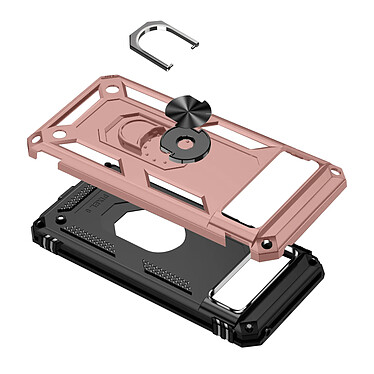 Avizar Coque pour Google Pixel 8a Hybride Bague Support Magnétique Rose Champagne pas cher