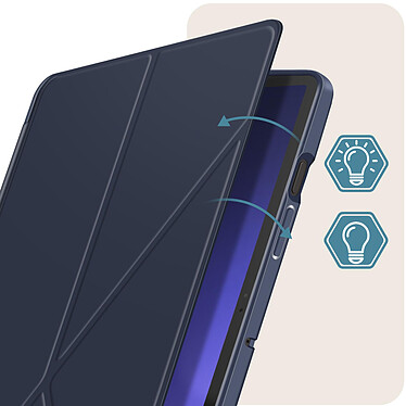 Acheter Avizar Étui pour Samsung Galaxy Tab S9 Plus Clapet Origami Support Différents Angles  Bleu Nuit
