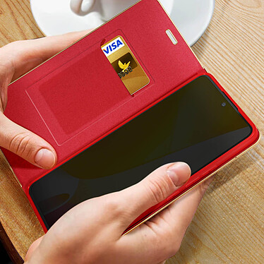 Avizar Étui pour Xiaomi 12 Lite Porte-carte et Support vidéo  Rouge et Doré pas cher