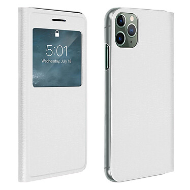 Avizar Housse iPhone 11 Pro Max Étui à Clapet Fenêtre d'affichage Blanc
