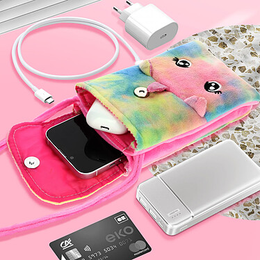 Acheter Avizar Pochette Bandoulière pour Smartphone en Tissu Design Licorne  Arc en Ciel