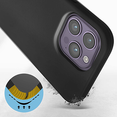 Avis Avizar Coque pour iPhone 14 Pro Max Silicone Semi-rigide Finition Soft-touch Fine  noir