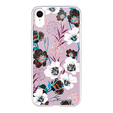 LaCoqueFrançaise Coque iPhone Xr silicone transparente Motif Fleurs parme ultra resistant