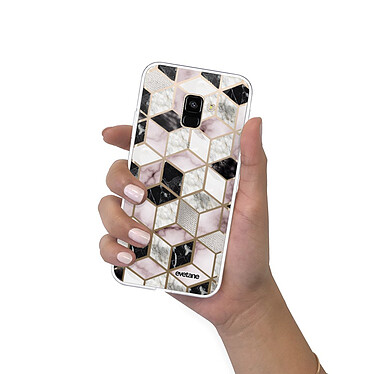 Evetane Coque Samsung Galaxy A8 2018 360 intégrale transparente Motif Cubes Géométriques Tendance pas cher