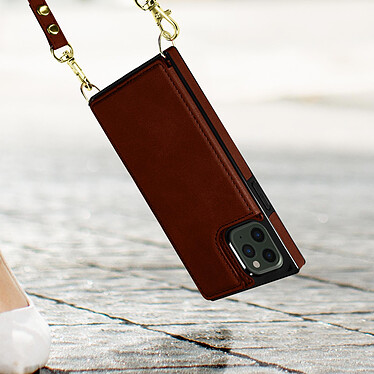 Acheter Avizar Coque Cordon iPhone 11 Pro Max avec Porte-cartes Support Vidéo Lanière marron