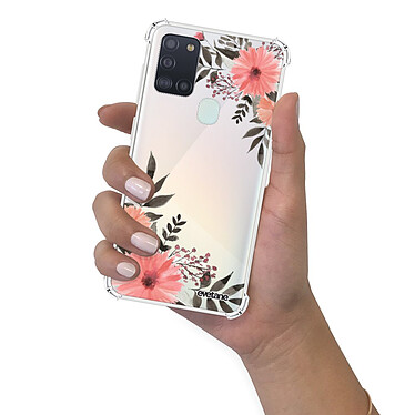 Evetane Coque Samsung Galaxy A21S anti-choc souple angles renforcés transparente Motif Fleurs roses pas cher