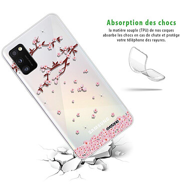 Avis Evetane Coque Samsung Galaxy A41 silicone transparente Motif Chute De Fleurs ultra resistant