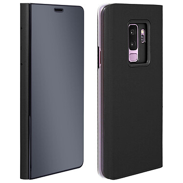 Avizar Housse Galaxy S9 Plus Etui Miroir Clapet Coque Rigide Fonction Support Noir