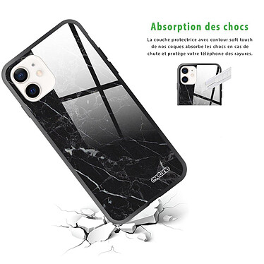 Avis Evetane Coque iPhone 12 Mini Coque Soft Touch Glossy Marbre noir Design