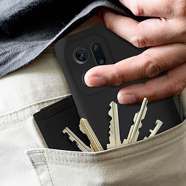 Avizar Coque pour Oppo Find X5 Silicone Semi-rigide Finition Soft-touch Fine  Noir pas cher