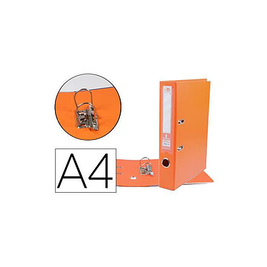 LIDERPAPEL Classeur levier a4 documenta carton rembordé 1,9mm dos 52mm rado métallique coloris orange x 25