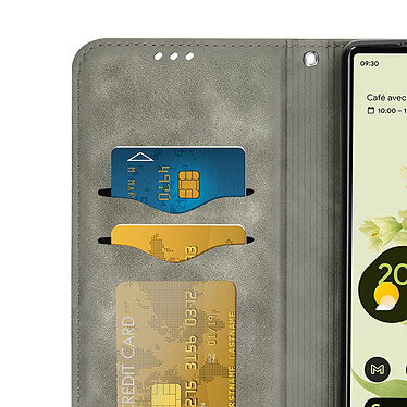 Avizar Étui Portefeuille pour Google Pixel 6a Porte-cartes Soft-touch Clapet aimanté  gris pas cher