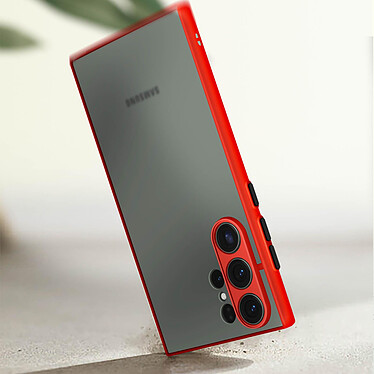 Avizar Coque MagSafe pour Samsung S23 Ultra Hybride Fine Bords surélevés  Contour Rouge pas cher