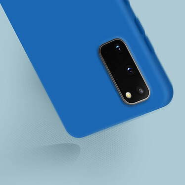 Avizar Coque Galaxy S20 Semi-rigide Soft Touch Compatible QI bleu pas cher