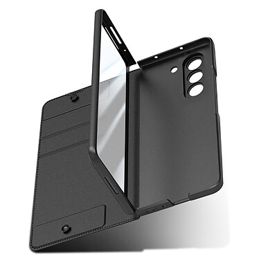 Avis Avizar Coque clapet pour Samsung Galaxy Z Fold 5 Effet carbone Porte-cartes et Stylet Support vidéo  Noir