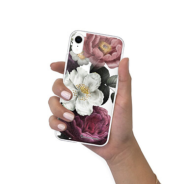 LaCoqueFrançaise Coque iPhone Xr silicone transparente Motif Fleurs roses ultra resistant pas cher