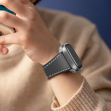 Avis Avizar Bracelet pour Apple Watch 41mm / 40mm / 38 mm Simili Cuir Litchi  Noir