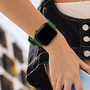 Avizar Bracelet pour Apple Watch 41mm et 40mm et 38 mm Silicone Souple et Doux  Vert foncé pas cher