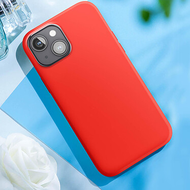 Avis Moxie Coque pour iPhone 15 Plus Semi-rigide Intérieur Microfibre Rouge