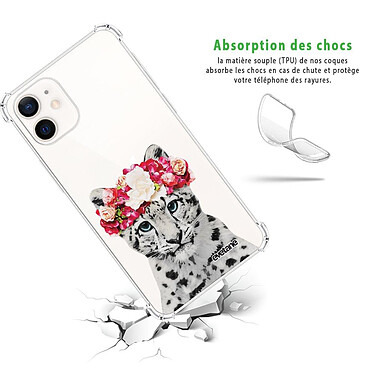 Avis Evetane Coque iPhone 12 mini anti-choc souple angles renforcés transparente Motif Leopard Couronne