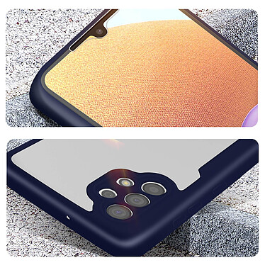 Avizar Coque 360° pour Samsung Galaxy A32 Dos Rigide Protection Écran Souple Coins Renforcés  Contour bleu pas cher