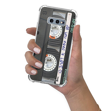 Evetane Coque Samsung Galaxy S10e anti-choc souple angles renforcés transparente Motif Cassette pas cher