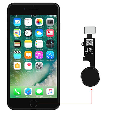 Acheter Clappio Bouton Home 3D pour iPhone SE 2020, 8 Plus, 8, 7 Plus et 7 Noir