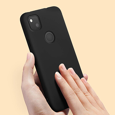 Avizar Coque Google Pixel 4A Silicone Semi-rigide Finition Soft Touch noir pas cher