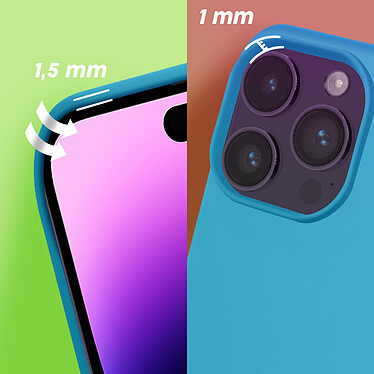 Moxie Coque pour iPhone 14 Pro Max Hybride Semi-rigide Fine Légère Intérieur Doux  bleu clair pas cher