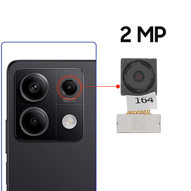 Avis Clappio Caméra Arrière Objectif Macro pour Xiaomi Redmi Note 13 Noir