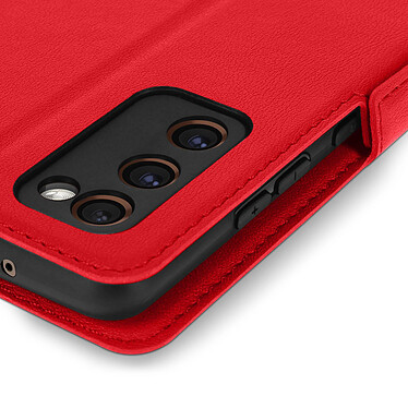 Avizar Étui Samsung S20 FE Porte-cartes Support vidéo Double Languette rouge pas cher