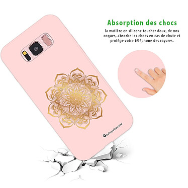 Avis LaCoqueFrançaise Coque Samsung Galaxy S8 Silicone Liquide Douce rose pâle Mandala Or