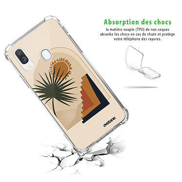 Avis Evetane Coque Samsung Galaxy A40 anti-choc souple angles renforcés transparente Motif Palmier et Soleil beige
