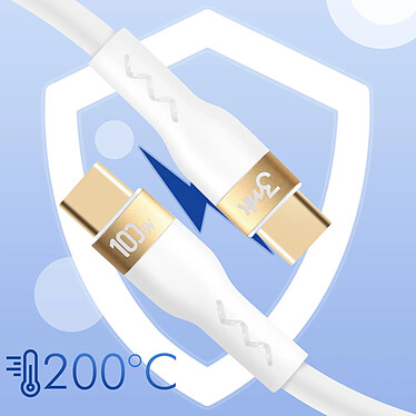 3mk Câble Type C 100W Silicone 2 mètres Blanc pas cher