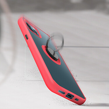 Avizar Coque Apple iPhone 12 Pro Max Bi-matière Bague Métallique Fonction Support rouge pas cher