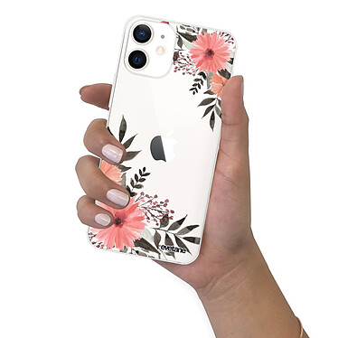 Evetane Coque iPhone 12 mini 360 intégrale transparente Motif Fleurs roses Tendance pas cher