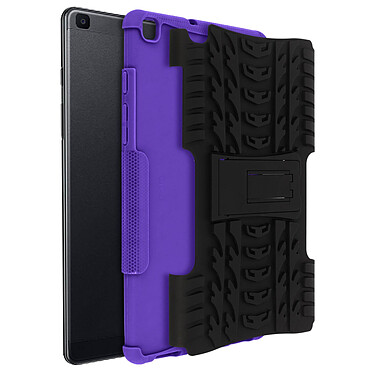 Avizar Coque Galaxy Tab A 8.0 2019 Rigide Silicone Béquille Support Noir et violet