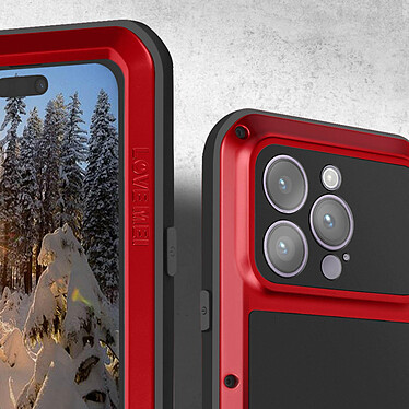 Avis Love Mei Coque  pour iPhone 14 Pro Max Intégrale Antichoc Antichute Etanche Rouge