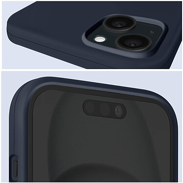 Acheter Moxie Coque pour iPhone 15 Semi-rigide Intérieur Microfibre Bords Surélevés Bleu Roi