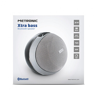 Avis Metronic 477038 - Enceinte portable Xtra Bass bluetooth 20 W avec technologie DSP - Nuances de grey
