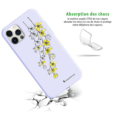 Avis LaCoqueFrançaise Coque iPhone 12/12 Pro Silicone Liquide Douce lilas Fleurs Cerisiers