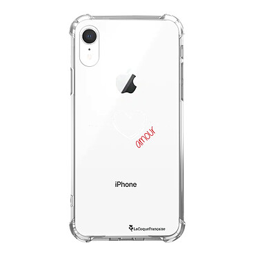 LaCoqueFrançaise Coque iPhone Xr anti-choc souple angles renforcés transparente Motif Coeur Blanc Amour