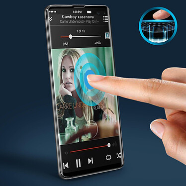 Avizar Film Samsung Galaxy S10 Plus Verre Trempé Incurvé Transparent au Contour Noir pas cher