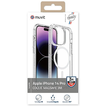 Avis Muvit Coque pour iPhone 14 Pro Antichoc 3M Compatible MagSafe Transparent