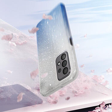 Avizar Coque pour Samsung A23 5G et M23 5G Paillette Semi-rigide transparent / bleu pas cher