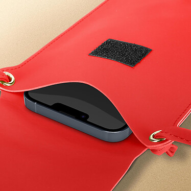 Avis Avizar Pochette Bandoulière Smartphone avec Rangement carte Simili cuir  Rouge